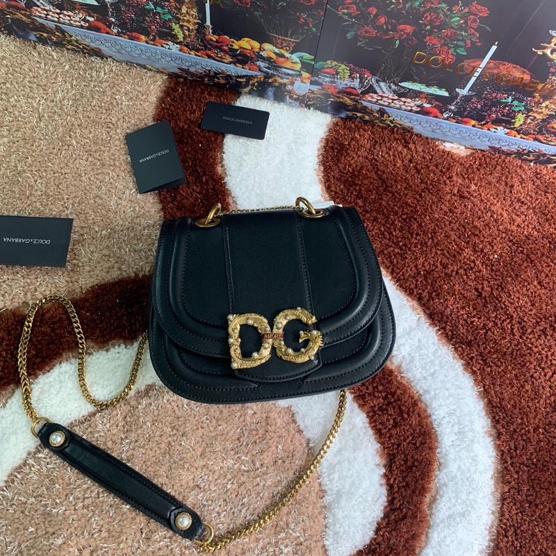 D&G Shoulder Chain Bag BB6677 Plain Black